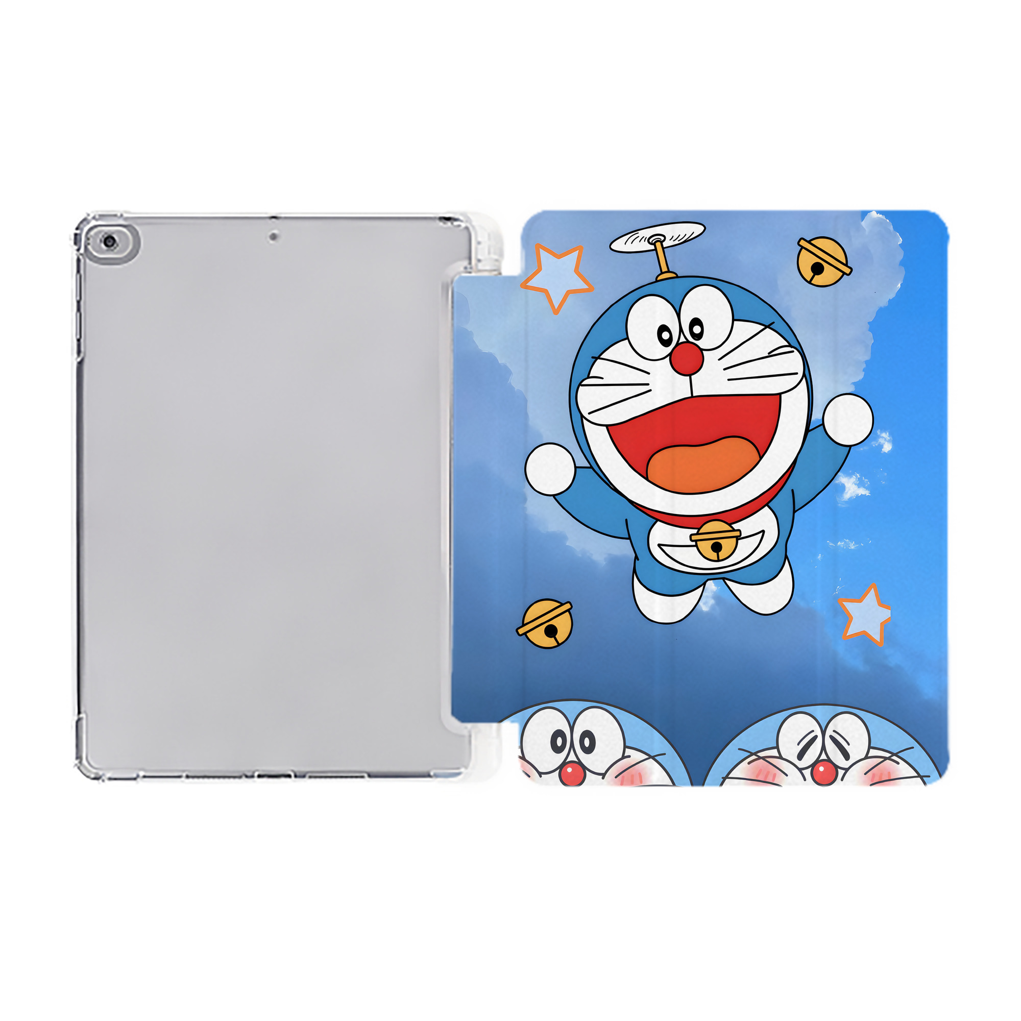 （画像用） ドラえもん Doraemon IPad ケース ペン収納付き 三つ折りスタンド PUレザー×シリコン 対応機種9.5/10.5/10.9インチ